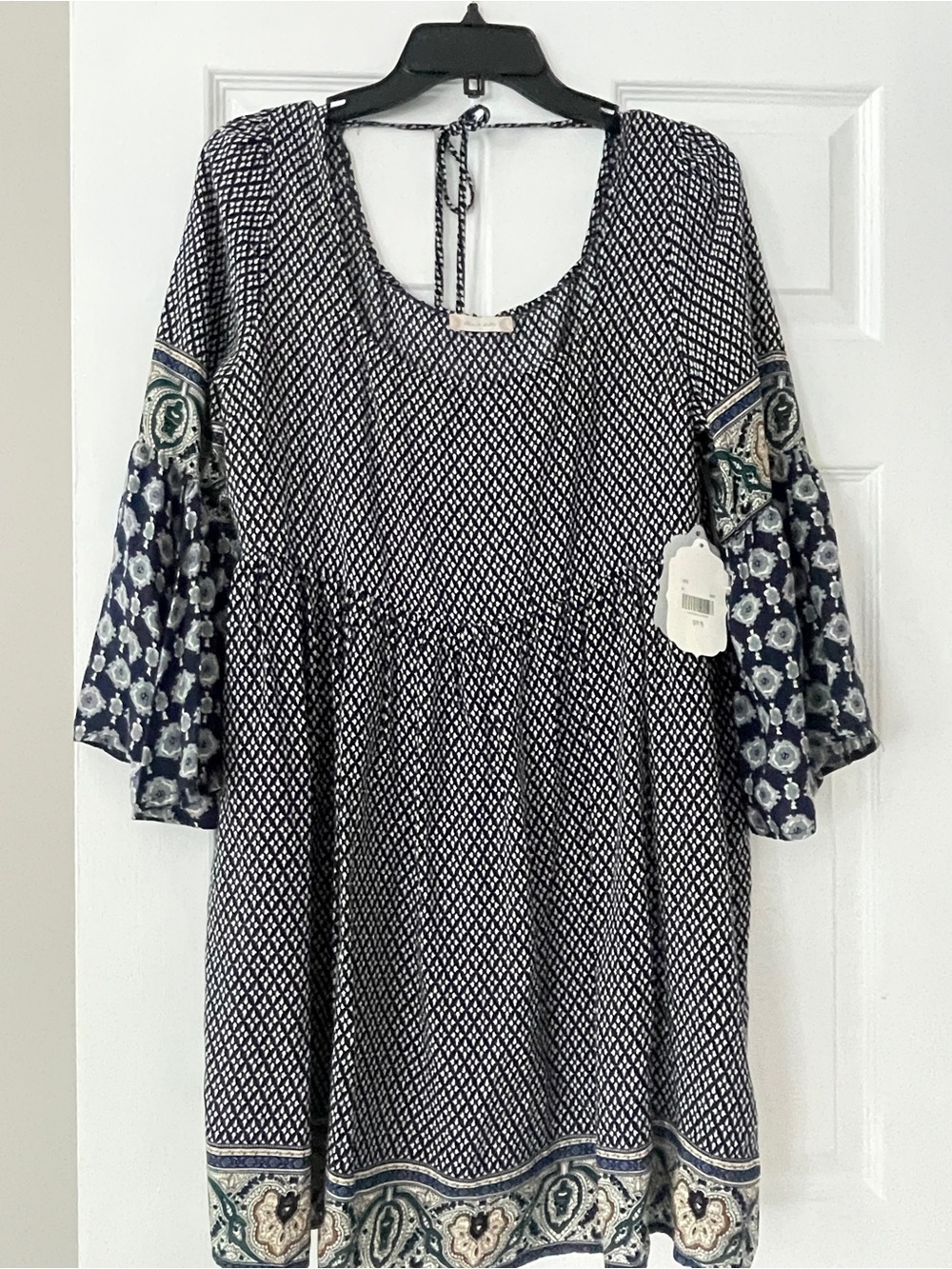 Altar'd State Navy and White Printed Mini Dress